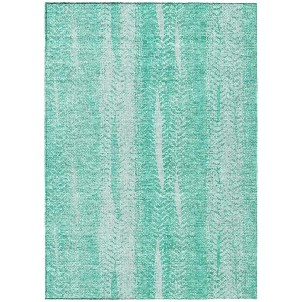 Start2Finish Chantille ACN694 teal 9x12 rug with intricate pattern, soft texture, and vibrant color in a spacious living room setting.