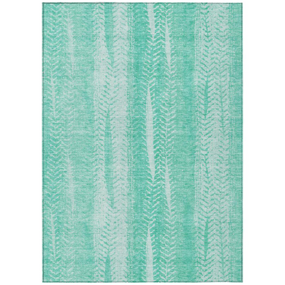 Start2Finish Chantille ACN694 teal 9x12 rug with intricate pattern, soft texture, and vibrant color in a spacious living room setting.