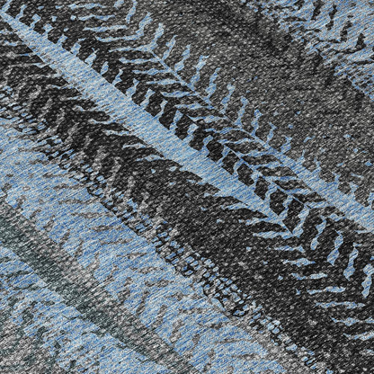 Start2Finish Chantille ACN693 blue 10x14 rug with intricate pattern, soft texture, and vibrant color for elegant home decor.
