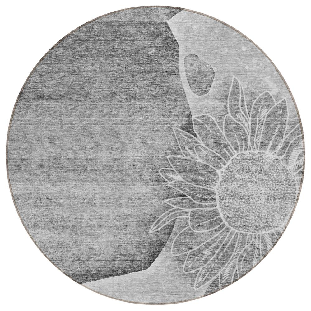 Gray Chantille ACN700 8x8 rug by Start2Finish with soft, textured fabric and intricate pattern, ideal for modern living spaces.