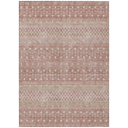 Start2Finish Chantille ACN709 pink 10x14 rug with intricate pattern and soft texture, suitable for living room or bedroom decor.