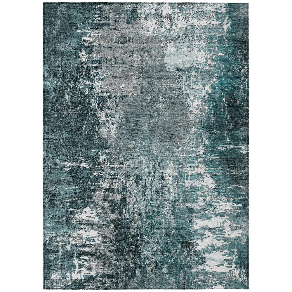 Start2Finish Chantille ACN718 teal 10x14 rug with intricate pattern, plush texture, and vibrant color for stylish home decor.