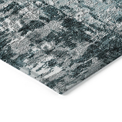Start2Finish Chantille ACN718 teal rug, 10x14 feet, with intricate woven pattern and soft texture, suitable for living rooms or bedrooms.