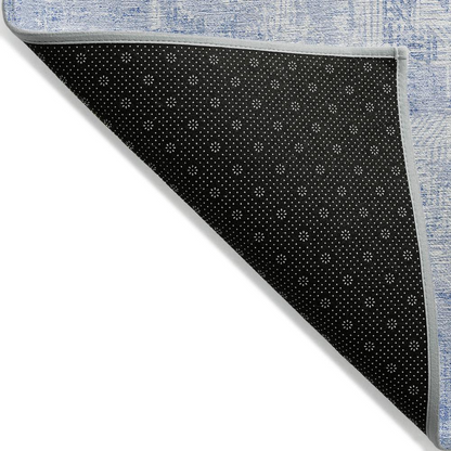 Blue Chantille ACN725 8x10 rug by Start2Finish featuring a soft, plush textured surface with intricate pattern details.