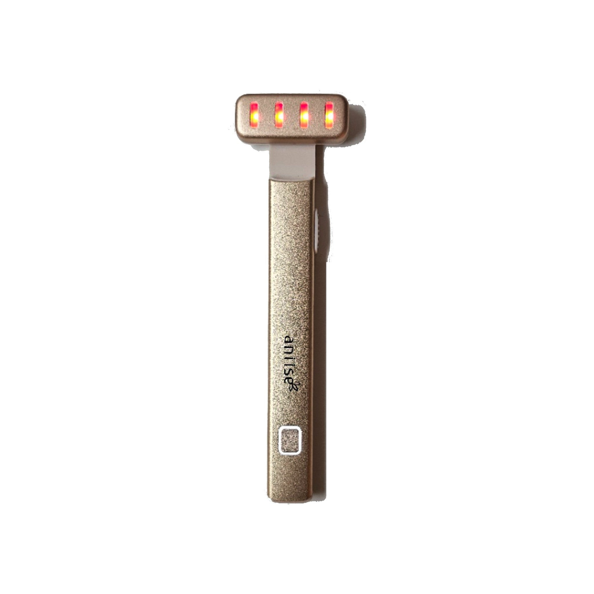 Start2Finish Face &amp; Eye Therapy Wand for beauty treatment, featuring a sleek handheld device with a rounded tip for skincare.