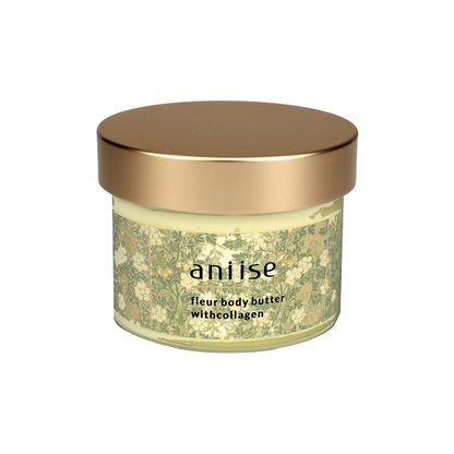 Start2Finish moisturizing body butter cream with collagen, showing a rich, creamy texture ideal for nourishing skin.