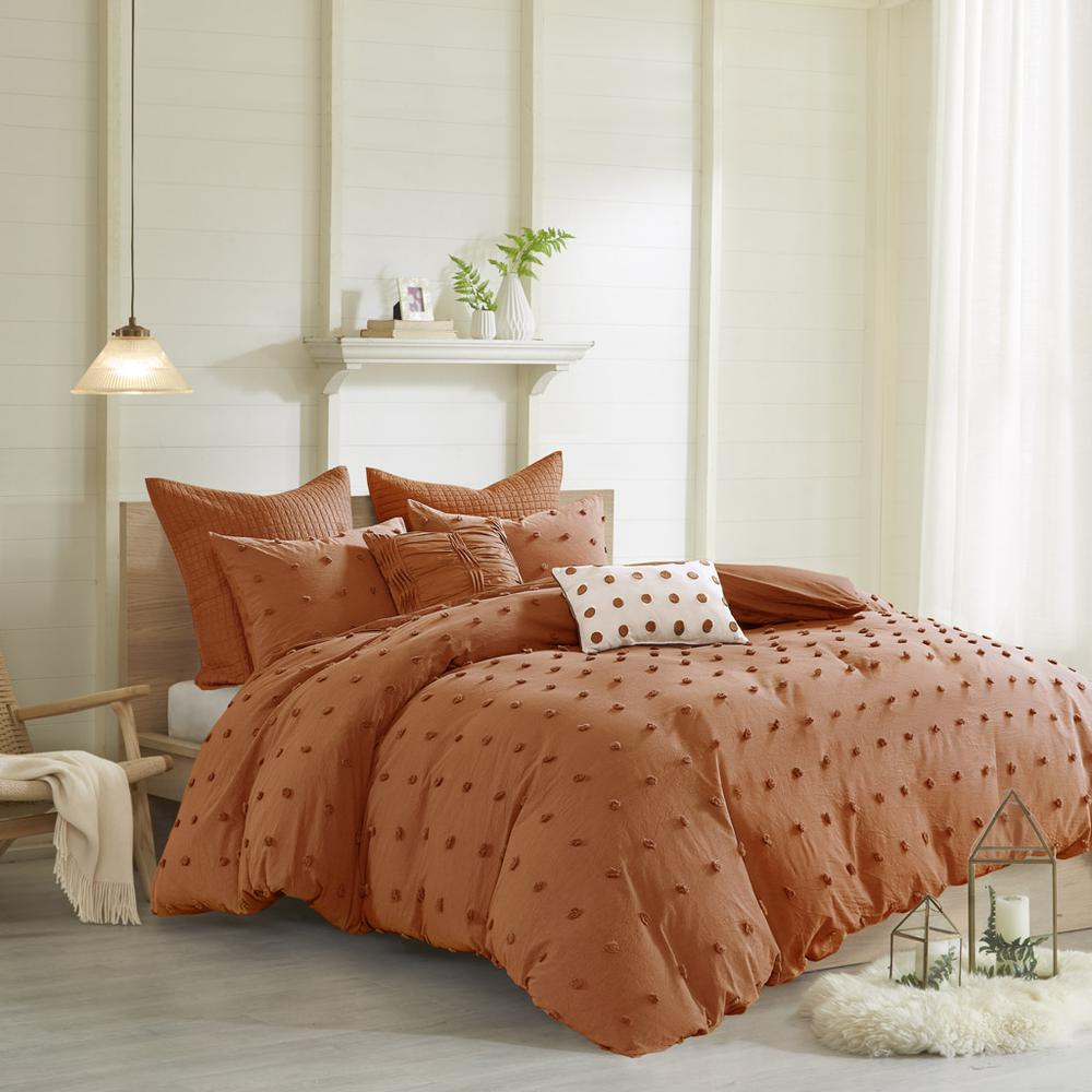 Start2Finish cotton jacquard bedding set with euro shams and throw pillows, showcasing elegant duvet cover and decorative accents.