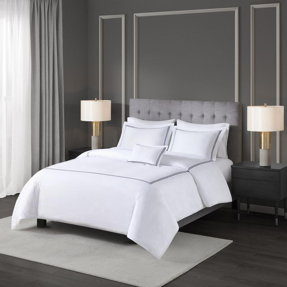 Start2Finish 100% cotton sateen embroidered duvet cover set for bedding, featuring detailed decorative embroidery and smooth fabric.