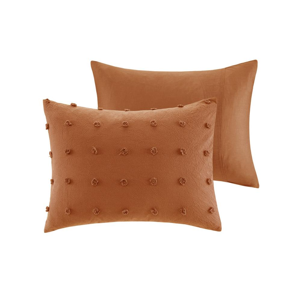 Start2Finish cotton jacquard comforter set with euro shams and decorative throw pillows on a neatly made bed.