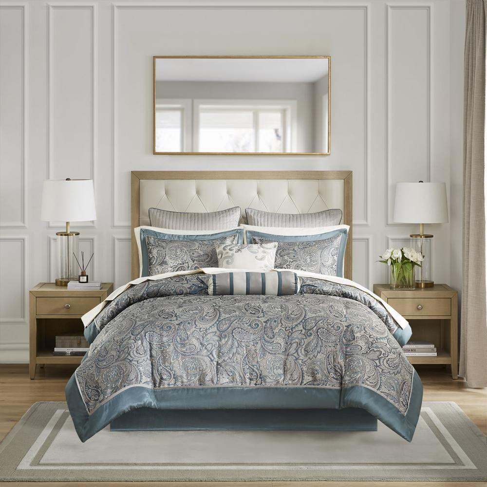 Start2Finish 12-piece comforter bedding set with cotton bed sheets, featuring a soft, cozy design for a complete bedroom look.
