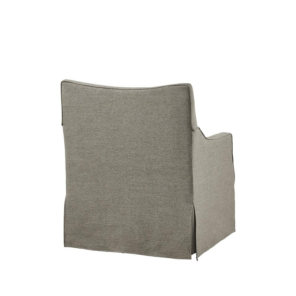 Start2Finish skirted swivel chair with a cushioned seat, fabric upholstery, and a stylish wooden base for modern office or living room decor.