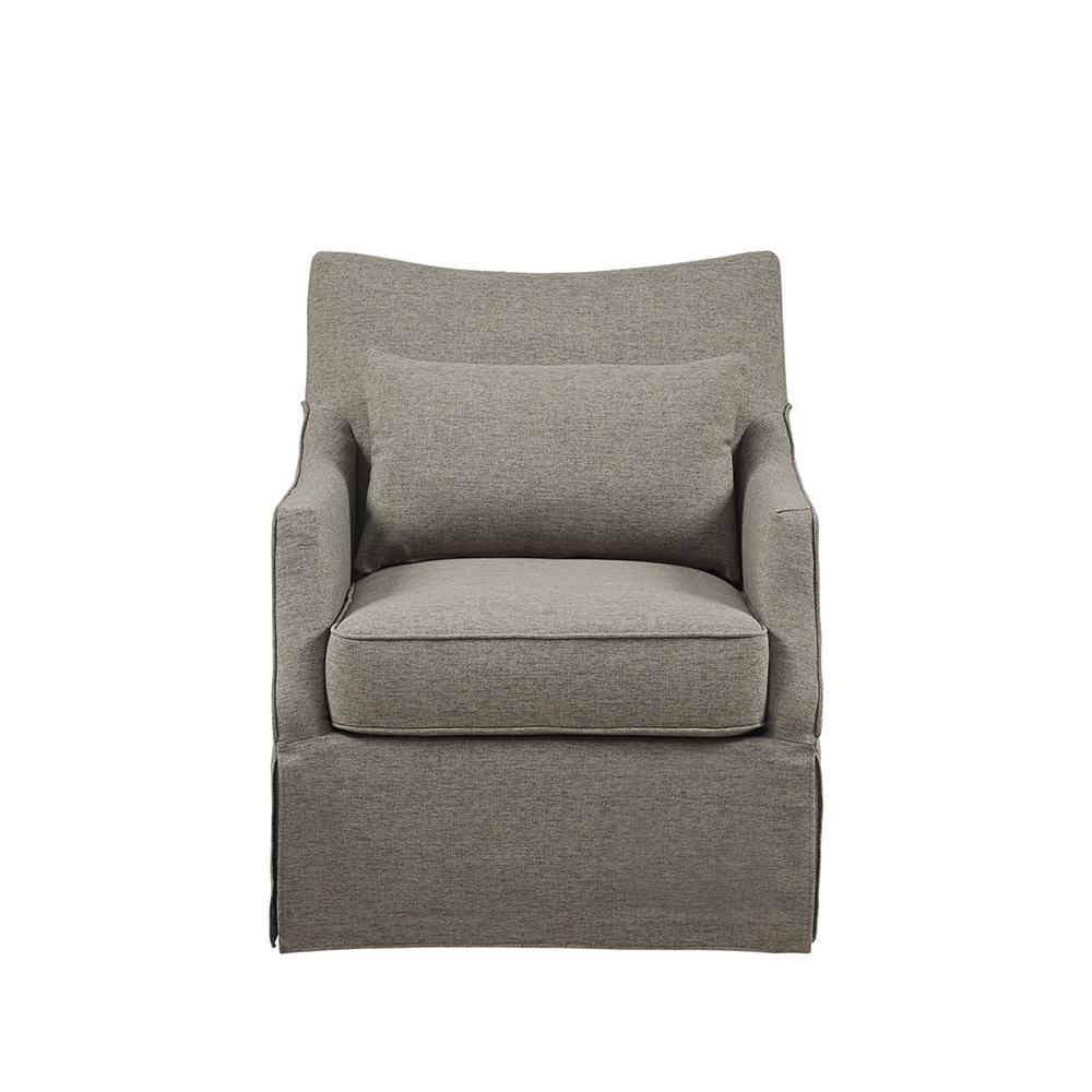 Start2Finish skirted swivel chair with cushioned seat, fabric upholstery, and a stylish skirted base, ideal for modern living spaces.