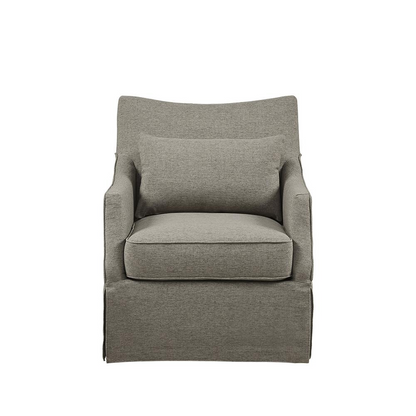 Start2Finish skirted swivel chair with cushioned seat, fabric upholstery, and a stylish skirted base, ideal for modern living spaces.