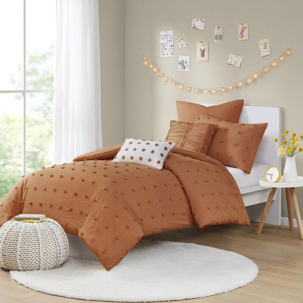 Start2Finish cotton jacquard bedding set featuring a duvet cover, euro shams, and decorative throw pillows on a neatly made bed.