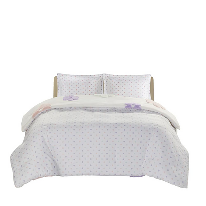 Reversible floral tufted chenille duvet cover set in soft bedding with floral pattern and textured design by Start2Finish.