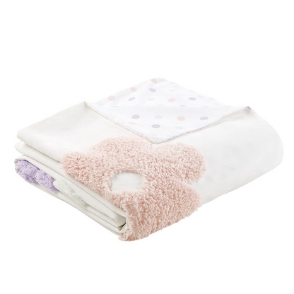 Floral reversible tufted chenille bedding duvet cover set by Start2Finish showing floral pattern and soft textured fabric.
