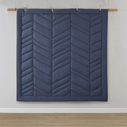 Start2Finish quilted chevron comforter set with a geometric pattern in soft, cozy bedding for a stylish bedroom update.