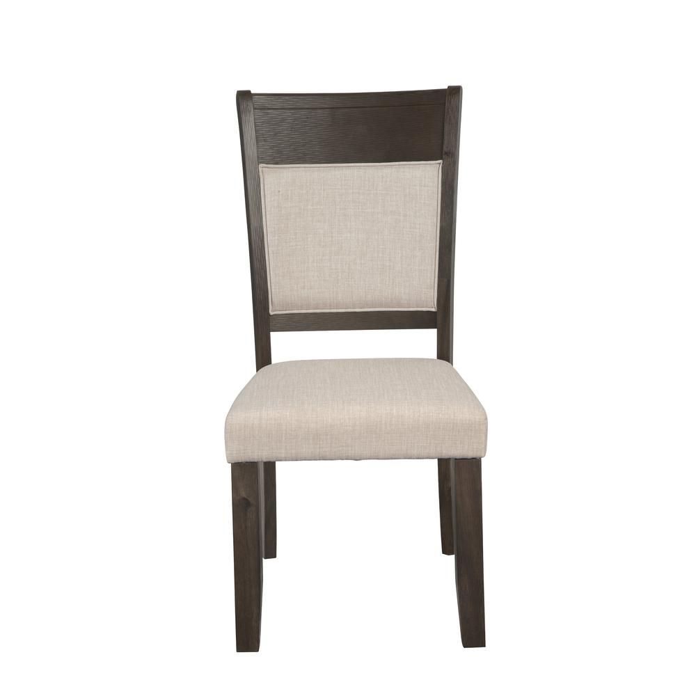 Pair of Brayden side chairs by Start2Finish, featuring cushioned seats and wooden legs, ideal for dining or living spaces.