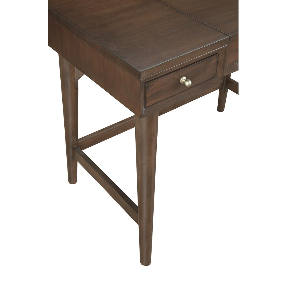 Start2Finish Flynn Walnut Bedroom Vanity with mirror and drawers, featuring a sleek wooden finish and modern design.