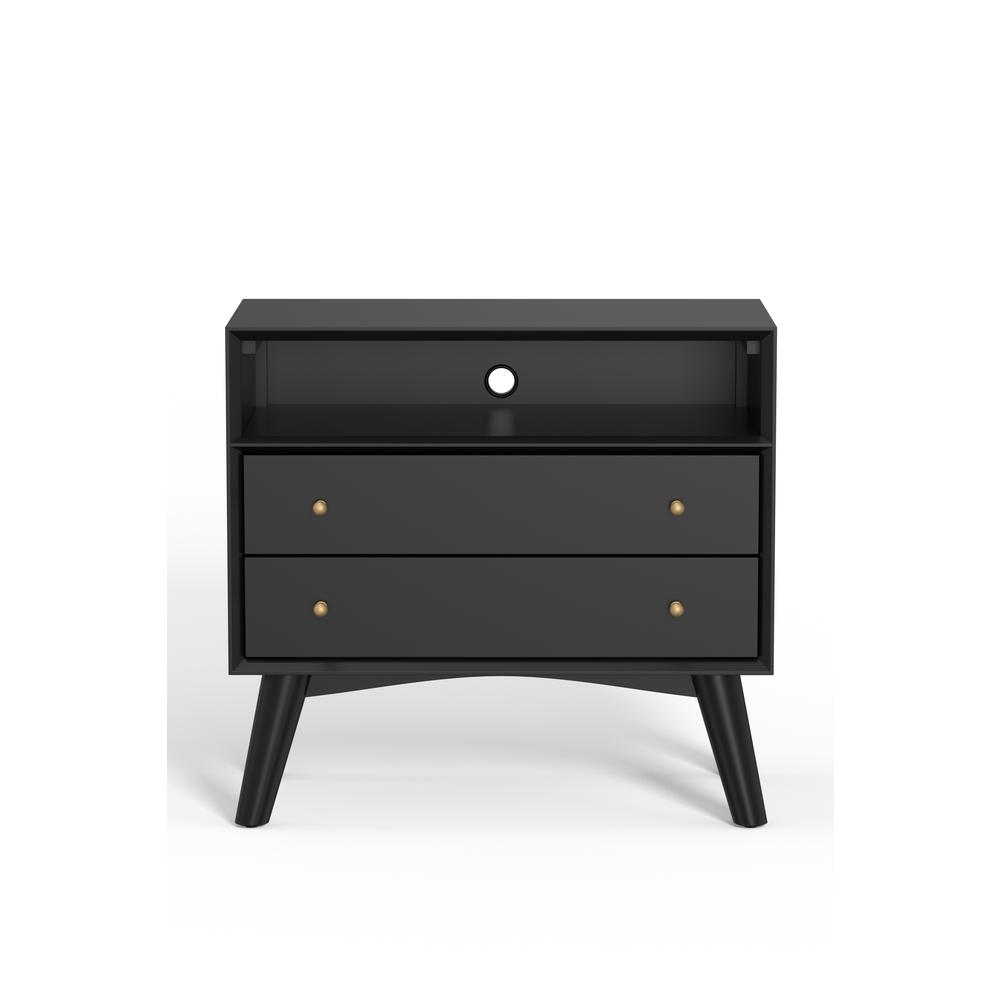 Flynn large black nightstand by Start2Finish with a sleek modern design and spacious drawer for bedroom storage.