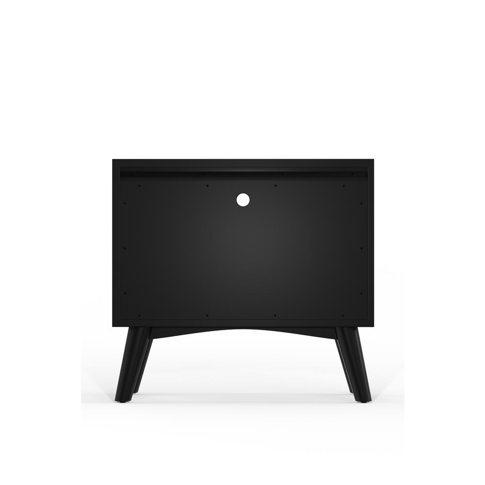 Flynn large black nightstand by Start2Finish with a modern design, featuring a spacious top and storage drawer.