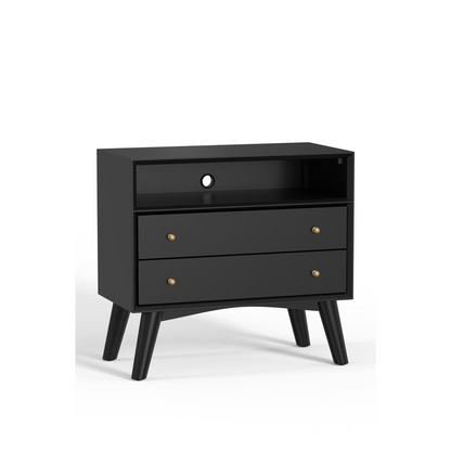 Flynn large black nightstand by Start2Finish featuring a modern design with a flat top surface and storage drawer.
