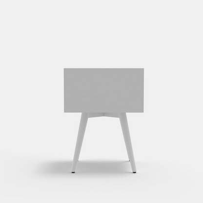 Flynn Small Nightstand in white from Start2Finish, modern furniture with a compact design and clean lines, ideal for bedroom storage.