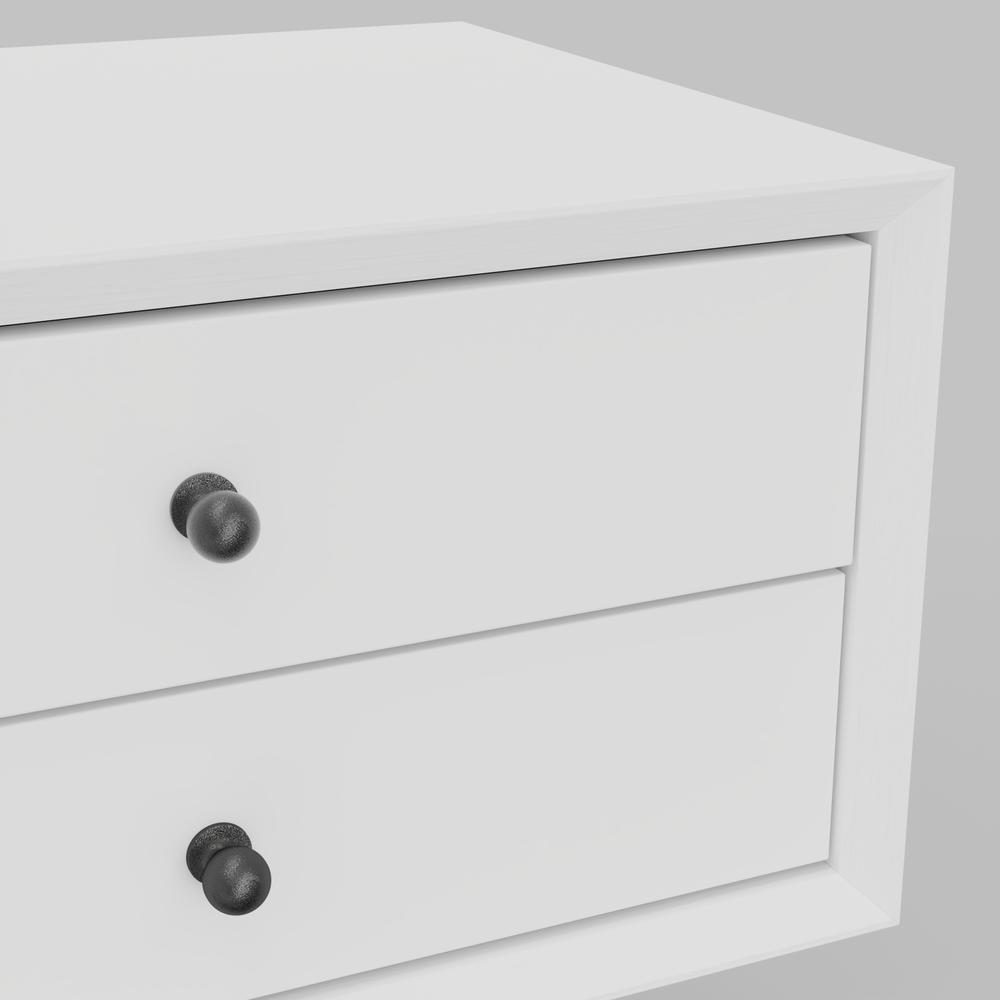 Flynn small white nightstand by Start2Finish featuring a simple design, drawer, and smooth finish, ideal for bedroom furniture.