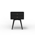 Flynn small black nightstand by Start2Finish with a modern design, featuring a drawer and open shelf for bedroom storage.
