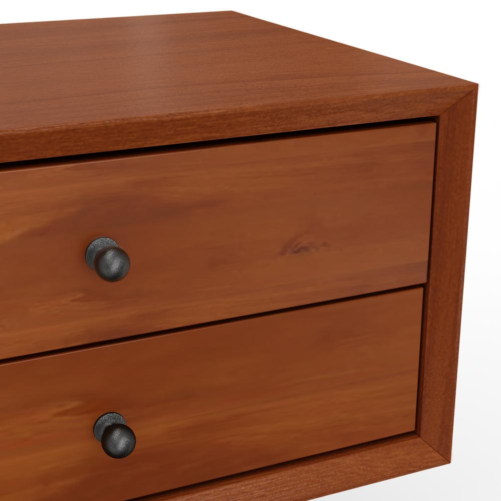 Flynn small nightstand in acorn finish from Start2Finish, featuring a compact wooden bedside table with clean design and storage drawer.