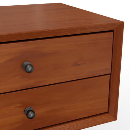 Flynn small nightstand in acorn finish from Start2Finish, featuring a compact wooden bedside table with clean design and storage drawer.