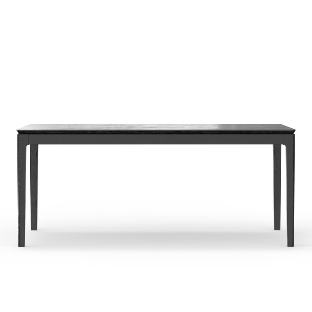 Start2Finish Cove rectangular dining table in vintage black with wooden legs, showcasing a sleek, modern furniture design.