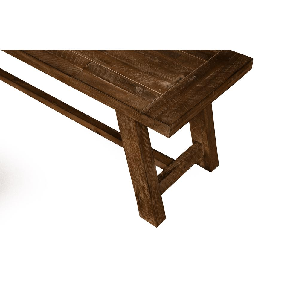 Medium brown Newberry Bench by Start2Finish, showing a wooden seating with a sturdy frame and smooth finish.