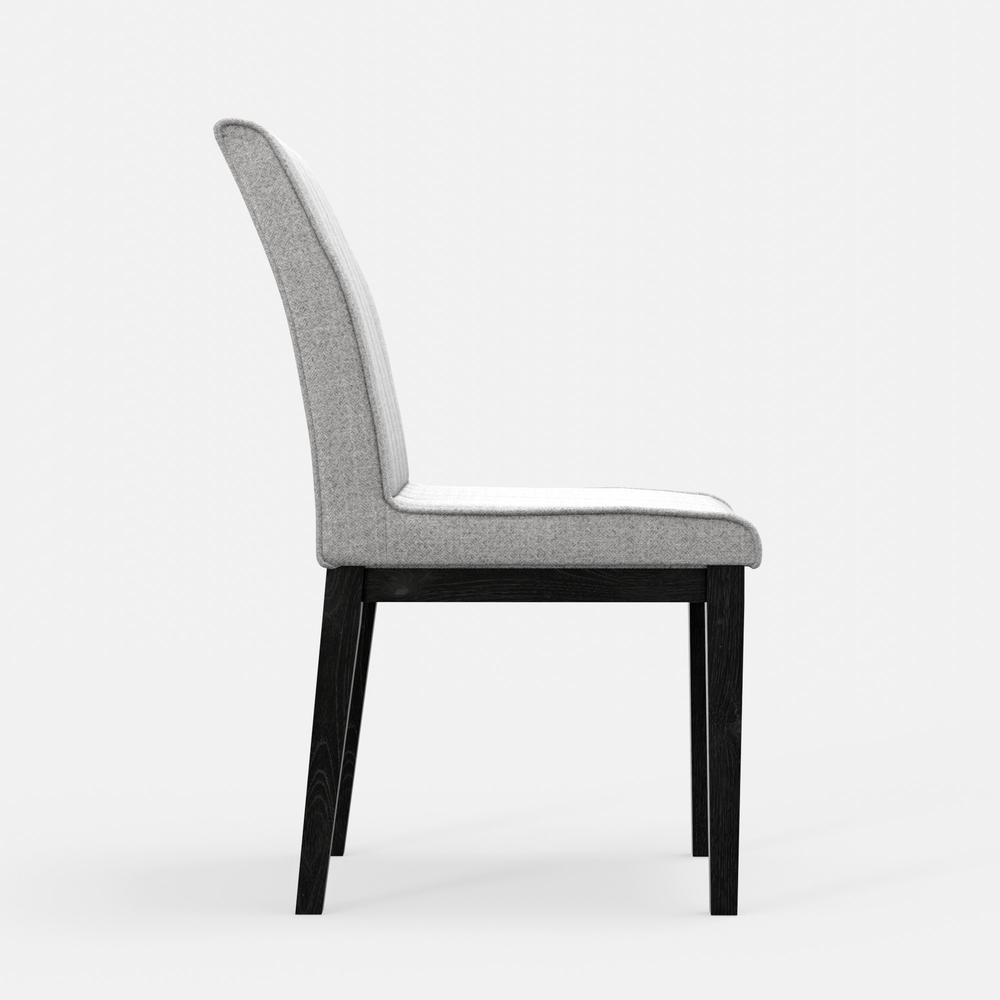 Set of two vintage black Cove Side Chairs by Start2Finish, featuring sleek design and wooden legs for stylish seating.