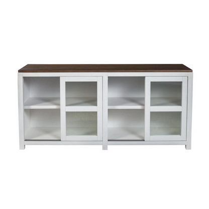 Start2Finish Donham Large Display Cabinet with glass doors and wooden shelves for elegant storage and showcase.