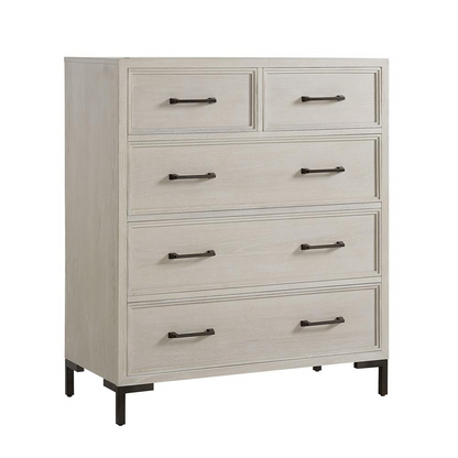 Start2Finish Bradley Chest furniture with a sleek wooden design and metal handles, ideal for bedroom storage.