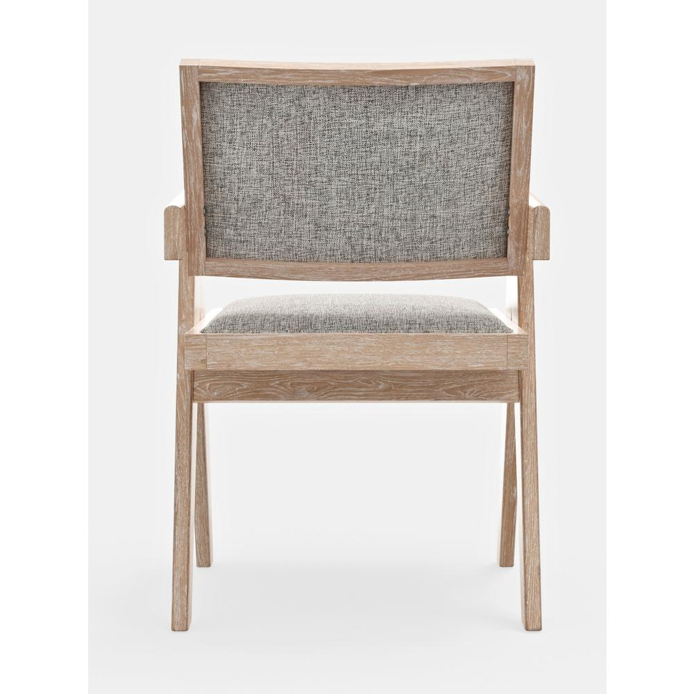 Pair of Raquel Side Chairs by Start2Finish with dark wooden legs and upholstered beige fabric seats.