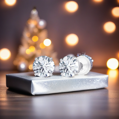 Start2Finish 1.00 CTW AGI Certified Lab-Grown Diamond Stud Earrings in 14K gold with E color and VS clarity, showcasing sparkling diamonds.