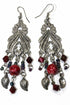 Silver Hestia Bohemian Queen Marbled Bead Earrings featuring marbled beads and bohemian-inspired design, hanging from silver hooks.
