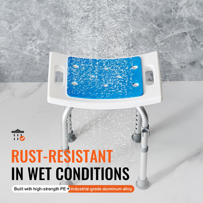 Start2Finish VEVOR adjustable shower chair with non-slip seat, sturdy bath stool for elderly and disabled, supports up to 350 lbs.