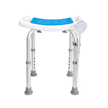 Start2Finish VEVOR adjustable shower chair with non-slip surface, bath stool for elderly or disabled, supports up to 350 lbs.