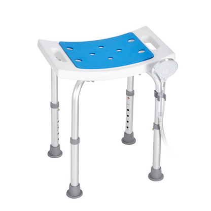 Start2Finish VEVOR adjustable shower chair with non-slip seat, sturdy bath stool for elderly or disabled, supports up to 350 lbs.