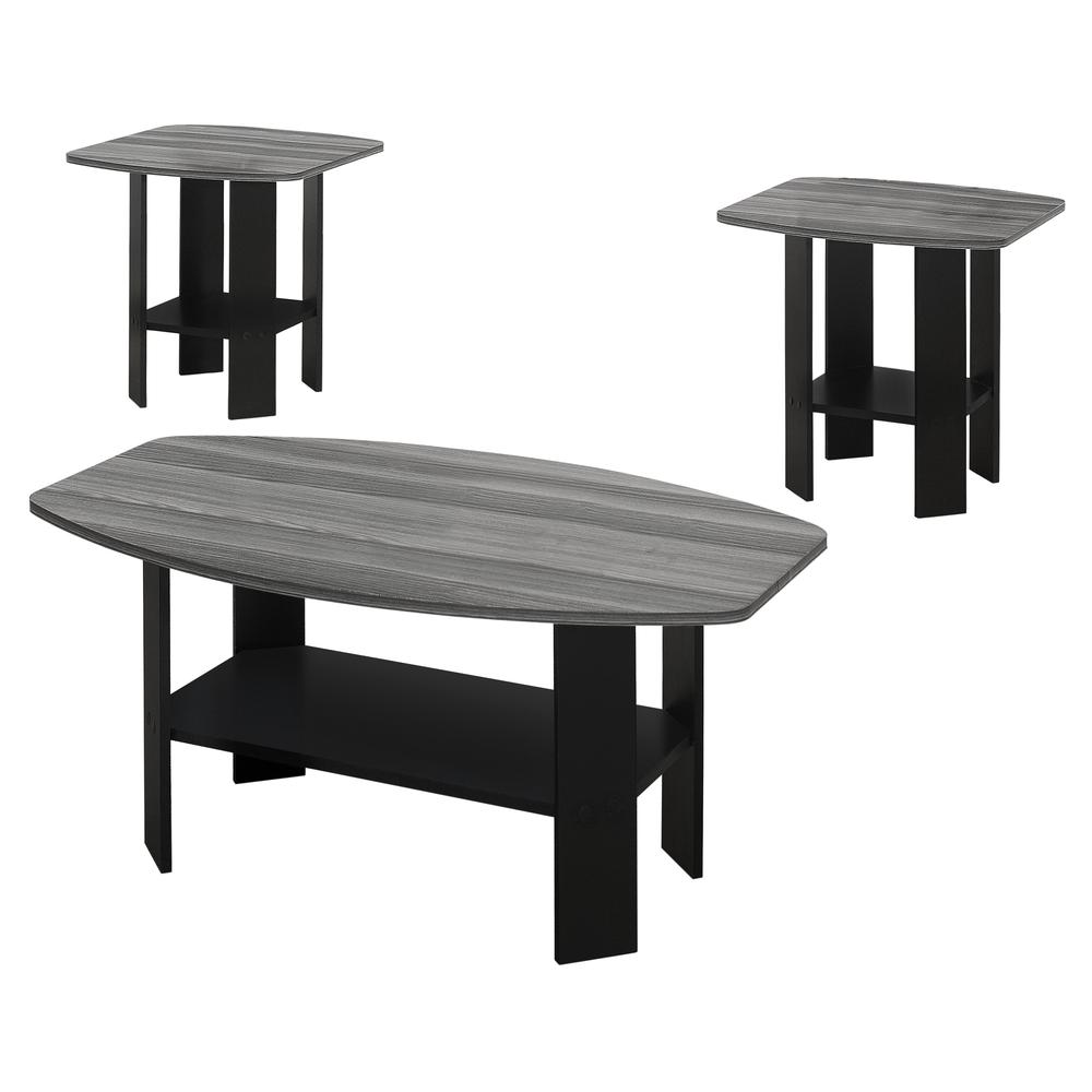 Start2Finish 3-piece coffee, end, and side table set for living rooms, featuring modern furniture with sleek wood finishes.