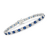 Start2Finish 6ctw white and blue sapphire tennis bracelet in 14K gold overlay, 7.25-inch with sparkling gemstone accents.