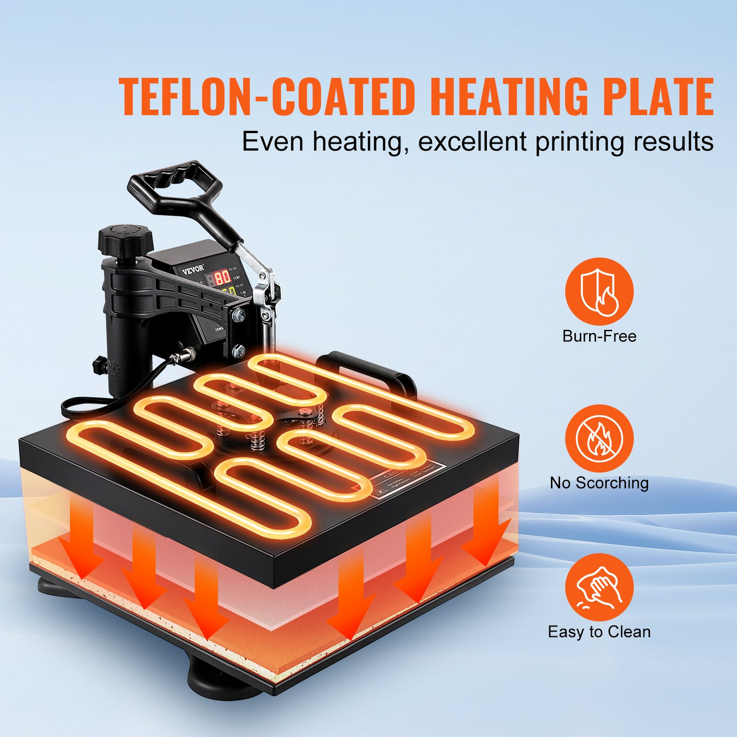 Start2Finish VEVOR 8-in-1 15x15 inch heat press machine with swing-away design for sublimation, vinyl, and heat transfer projects.