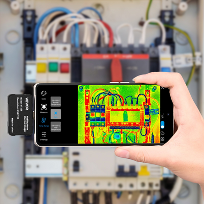 Start2Finish VEVOR thermal imaging camera for Android and iOS smartphones with infrared IR resolution and macro lens.