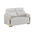 Beige Teddy Velvet Sleeper Loveseat with side pockets, plush fabric, and comfortable design by Start2Finish.