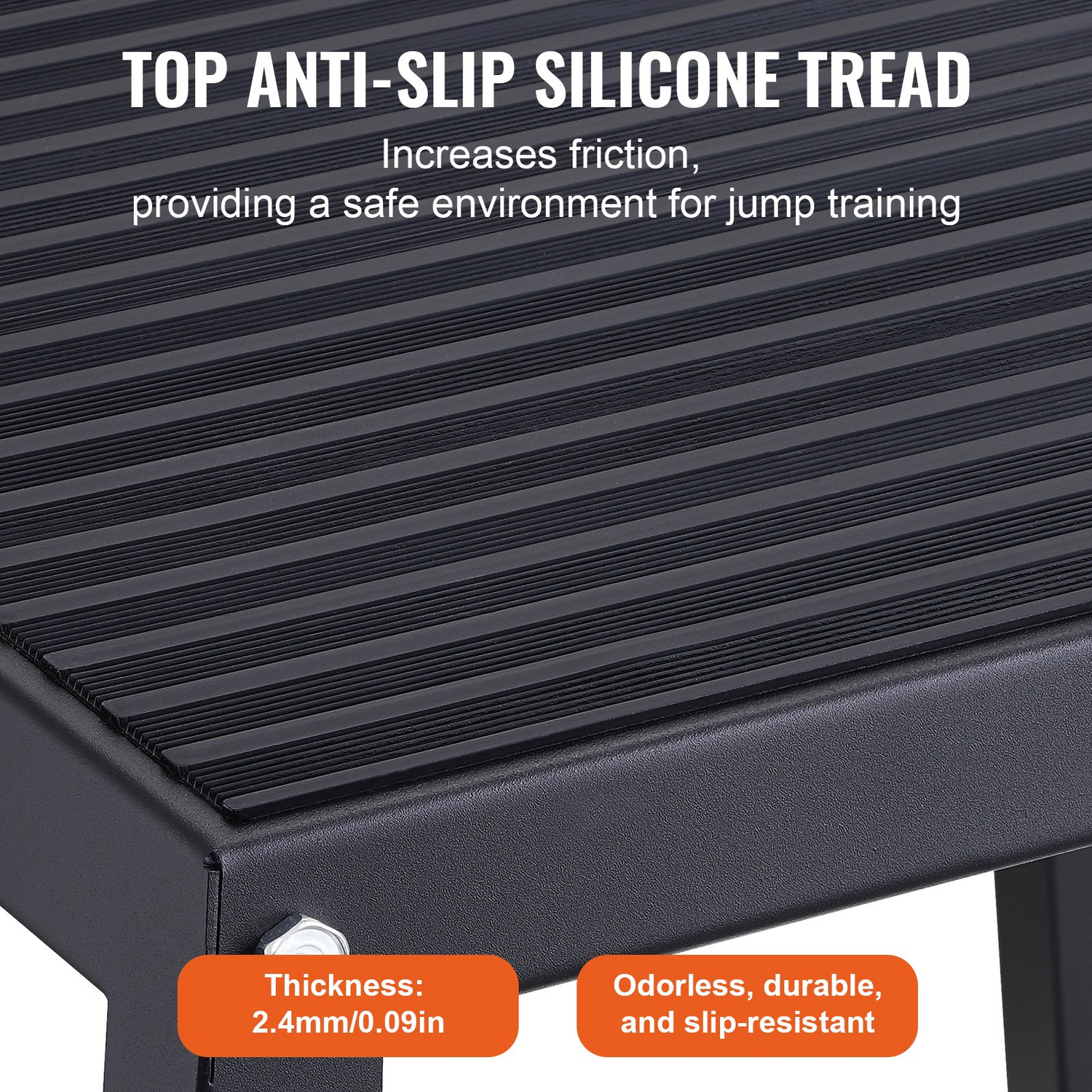 Start2Finish black 18-inch steel plyometric jump box, anti-slip fitness step for home gym agility and strength training.