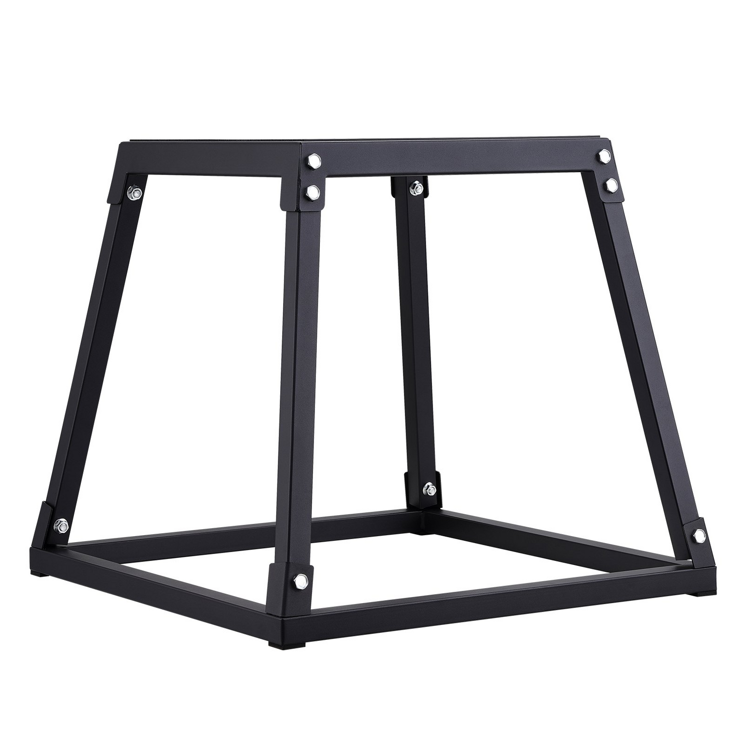 Start2Finish VEVOR 18-inch black steel plyometric jump box with anti-slip surface for home gym fitness and agility training.