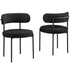 Set of two Drexel Boucle fabric black dining chairs by Start2Finish with cushioned seats and modern design.
